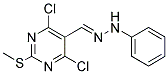 4,6-DICHLORO-2-(METHYLTHIO)PYRIMIDINE-5-CARBOXALDEHYDE 5-PHENYLHYDRAZONE Struktur