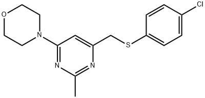 4-(6-([(4-CHLOROPHENYL)SULFANYL]METHYL)-2-METHYL-4-PYRIMIDINYL)MORPHOLINE Struktur