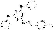 (E)-6-(2-(4-(METHYLTHIO)BENZYLIDENE)HYDRAZINYL)-N2,N4-DIPHENYL-1,3,5-TRIAZINE-2,4-DIAMINE Struktur