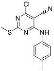 4-CHLORO-2-(METHYLTHIO)-6-(4-METHYLPHENYLAMINO)PYRIMIDINE-5-CARBONITRILE Struktur