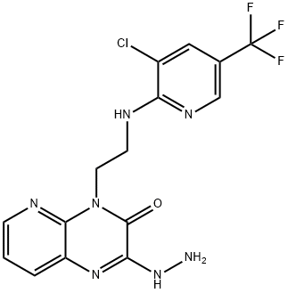 4-(2-([3-CHLORO-5-(TRIFLUOROMETHYL)-2-PYRIDINYL]AMINO)ETHYL)-2-HYDRAZINOPYRIDO[2,3-B]PYRAZIN-3(4H)-ONE Struktur