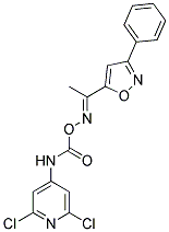 2,6-DICHLORO-4-([(([1-(3-PHENYLISOXAZOL-5-YL)ETHYLIDENE]AMINO)OXY)CARBONYL]AMINO)PYRIDINE Struktur