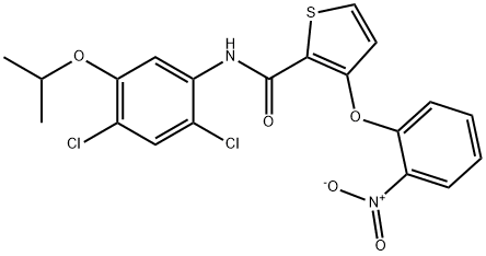 N-(2,4-DICHLORO-5-ISOPROPOXYPHENYL)-3-(2-NITROPHENOXY)-2-THIOPHENECARBOXAMIDE Struktur