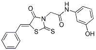 2-[(5Z)-5-BENZYLIDENE-4-OXO-2-THIOXO-1,3-THIAZOLIDIN-3-YL]-N-(3-HYDROXYPHENYL)ACETAMIDE Struktur