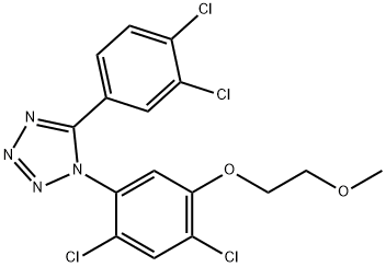 1-[2,4-DICHLORO-5-(2-METHOXYETHOXY)PHENYL]-5-(3,4-DICHLOROPHENYL)-1H-1,2,3,4-TETRAAZOLE Struktur