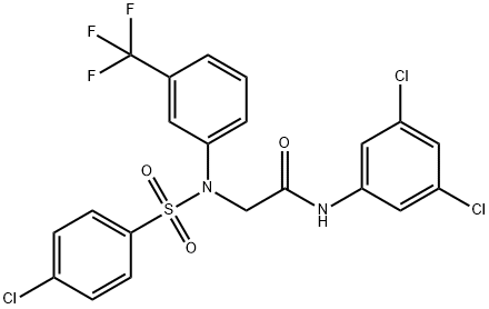 2-[[(4-CHLOROPHENYL)SULFONYL]-3-(TRIFLUOROMETHYL)ANILINO]-N-(3,5-DICHLOROPHENYL)ACETAMIDE Struktur