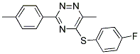 4-FLUOROPHENYL 6-METHYL-3-(4-METHYLPHENYL)-1,2,4-TRIAZIN-5-YL SULFIDE Struktur