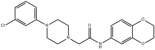 2-[4-(3-CHLOROPHENYL)PIPERAZINO]-N-(2,3-DIHYDRO-1,4-BENZODIOXIN-6-YL)ACETAMIDE Struktur