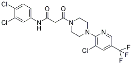 3-(4-[3-CHLORO-5-(TRIFLUOROMETHYL)-2-PYRIDINYL]PIPERAZINO)-N-(3,4-DICHLOROPHENYL)-3-OXOPROPANAMIDE Struktur