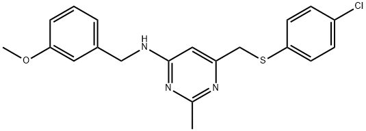 6-([(4-CHLOROPHENYL)SULFANYL]METHYL)-N-(3-METHOXYBENZYL)-2-METHYL-4-PYRIMIDINAMINE Struktur