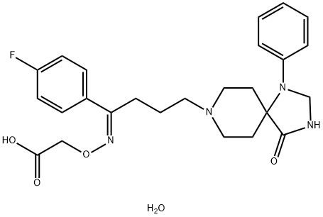 (CARBOXYMETHYLOXIMINO)SPIPERONE, HEMIHYDRATE Struktur