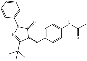 N-(4-((3-(TERT-BUTYL)-5-OXO-1-PHENYL-2-PYRAZOLIN-4-YLIDENE)METHYL)PHENYL)ETHANAMIDE Struktur