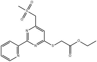 ETHYL 2-([6-[(METHYLSULFONYL)METHYL]-2-(2-PYRIDINYL)-4-PYRIMIDINYL]SULFANYL)ACETATE Struktur