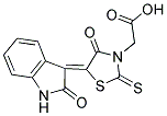 [(5Z)-4-OXO-5-(2-OXO-1,2-DIHYDRO-3H-INDOL-3-YLIDENE)-2-THIOXO-1,3-THIAZOLIDIN-3-YL]ACETIC ACID Struktur