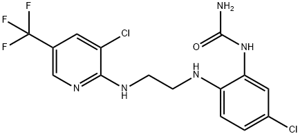 N-(5-CHLORO-2-[(2-([3-CHLORO-5-(TRIFLUOROMETHYL)-2-PYRIDINYL]AMINO)ETHYL)AMINO]PHENYL)UREA Struktur