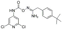 2-[4-(TERT-BUTYL)PHENYL]-N'-(([(2,6-DICHLOROPYRIDIN-4-YL)AMINO]CARBONYL)OXY)ETHANIMIDAMIDE Struktur