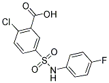 2-CHLORO-5-(4-FLUORO-PHENYLSULFAMOYL)-BENZOIC ACID Struktur