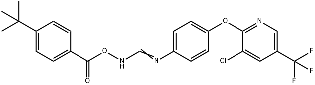 2-AMINO-1-AZA-2-(4-(3-CHLORO-5-(TRIFLUOROMETHYL)(2-PYRIDYLOXY))PHENYL)VINYL 4-(TERT-BUTYL)BENZOATE Struktur