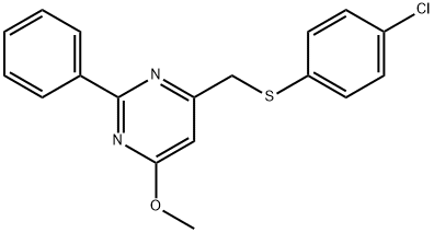 4-([(4-CHLOROPHENYL)SULFANYL]METHYL)-6-METHOXY-2-PHENYLPYRIMIDINE Struktur