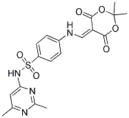 5-(((4-(((2,6-DIMETHYLPYRIMIDIN-4-YL)AMINO)SULFONYL)PHENYL)AMINO)METHYLENE)-2,2-DIMETHYL-1,3-DIOXANE-4,6-DIONE Struktur