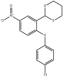 2-(2-[(4-CHLOROPHENYL)SULFANYL]-5-NITROPHENYL)-1,3-DITHIANE Struktur