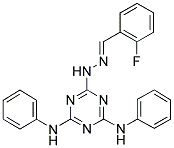 2-FLUOROBENZALDEHYDE (4,6-DIANILINO-1,3,5-TRIAZIN-2-YL)HYDRAZONE Struktur