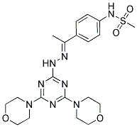 (E)-N-(4-(1-(2-(4,6-DIMORPHOLINO-1,3,5-TRIAZIN-2-YL)HYDRAZONO)ETHYL)PHENYL)METHANESULFONAMIDE Struktur