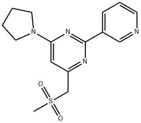 4-[(METHYLSULFONYL)METHYL]-2-(3-PYRIDINYL)-6-(1-PYRROLIDINYL)PYRIMIDINE Struktur