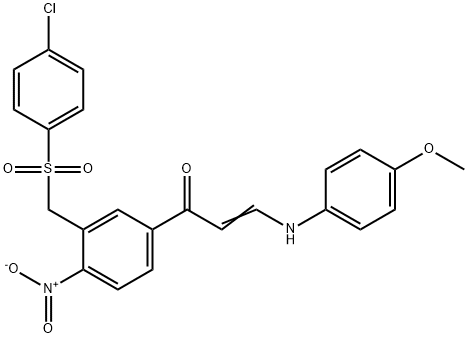 1-(3-([(4-CHLOROPHENYL)SULFONYL]METHYL)-4-NITROPHENYL)-3-(4-METHOXYANILINO)-2-PROPEN-1-ONE Struktur