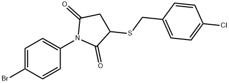 1-(4-BROMOPHENYL)-3-[(4-CHLOROBENZYL)SULFANYL]DIHYDRO-1H-PYRROLE-2,5-DIONE Struktur