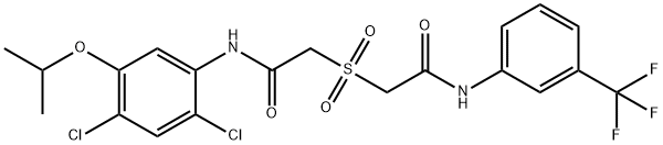 2-([2-(2,4-DICHLORO-5-ISOPROPOXYANILINO)-2-OXOETHYL]SULFONYL)-N-[3-(TRIFLUOROMETHYL)PHENYL]ACETAMIDE Struktur