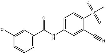 3-CHLORO-N-[3-CYANO-4-(METHYLSULFONYL)PHENYL]BENZENECARBOXAMIDE Struktur