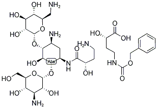 L-(-)-N-BENZOXYLCARBONYL-ALPHA-HYDROXY-GAMMA-AMINO BUTYRIC ACID AMIKACIN Struktur