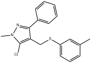 (5-CHLORO-1-METHYL-3-PHENYL-1H-PYRAZOL-4-YL)METHYL 3-METHYLPHENYL SULFIDE Struktur