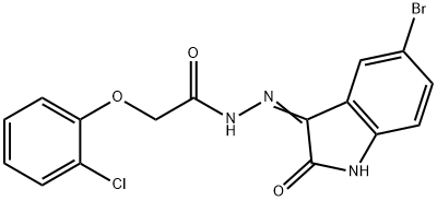 5-BROMO-3-(2-(2-CHLOROPHENOXY)ACETYLHYDRAZIDYL)-2-OXOINDOLINE Struktur