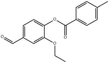 2-ETHOXY-4-FORMYLPHENYL 4-METHYLBENZOATE Struktur