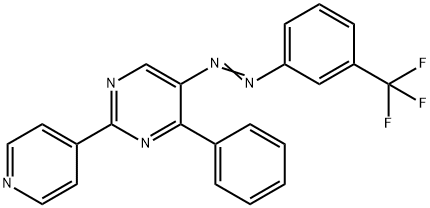 4-PHENYL-2-(4-PYRIDINYL)-5-(2-[3-(TRIFLUOROMETHYL)PHENYL]DIAZENYL)PYRIMIDINE Struktur