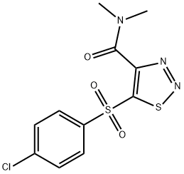 5-[(4-CHLOROPHENYL)SULFONYL]-N,N-DIMETHYL-1,2,3-THIADIAZOLE-4-CARBOXAMIDE Struktur