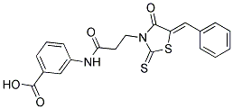 3-((3-[(5Z)-5-BENZYLIDENE-4-OXO-2-THIOXO-1,3-THIAZOLIDIN-3-YL]PROPANOYL)AMINO)BENZOIC ACID Struktur