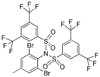 N-([3,5-BIS(TRIFLUOROMETHYL)PHENYL]SULFONYL)-N-(2,6-DIBROMO-4-METHYLPHENYL)-3,5-BIS(TRIFLUOROMETHYL)BENZENESULFONAMIDE Struktur