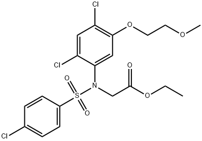 N-(4-CHLOROPHENYLSULFONYL)-2,4-DICHLORO-5-(2-METHOXYETHOXY)PHENYLGLYCINE ETHYL ESTER Struktur