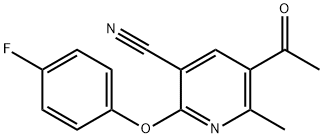 5-ACETYL-2-(4-FLUOROPHENOXY)-6-METHYLNICOTINONITRILE Struktur