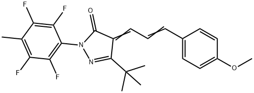 3-(TERT-BUTYL)-4-(3-(4-METHOXYPHENYL)PROP-2-ENYLIDENE)-1-(2,3,5,6-TETRAFLUORO-4-METHYLPHENYL)-2-PYRAZOLIN-5-ONE Struktur