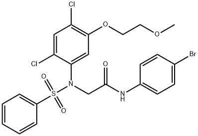 N-(4-BROMOPHENYL)-2-[2,4-DICHLORO-5-(2-METHOXYETHOXY)(PHENYLSULFONYL)ANILINO]ACETAMIDE Struktur