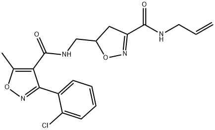 N-((3-[(ALLYLAMINO)CARBONYL]-4,5-DIHYDRO-5-ISOXAZOLYL)METHYL)-3-(2-CHLOROPHENYL)-5-METHYL-4-ISOXAZOLECARBOXAMIDE Struktur