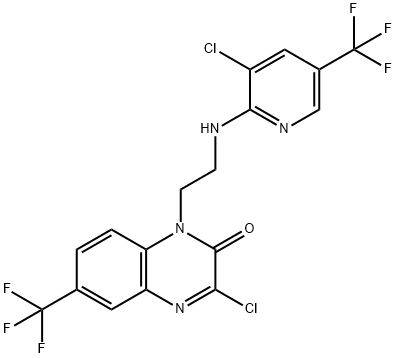 3-CHLORO-1-(2-([3-CHLORO-5-(TRIFLUOROMETHYL)-2-PYRIDINYL]AMINO)ETHYL)-6-(TRIFLUOROMETHYL)-2(1H)-QUINOXALINONE Struktur