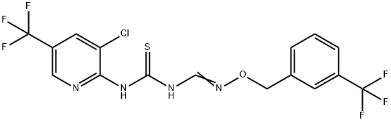 N-[3-CHLORO-5-(TRIFLUOROMETHYL)-2-PYRIDINYL]-N'-[(([3-(TRIFLUOROMETHYL)BENZYL]OXY)AMINO)METHYLENE]THIOUREA Struktur