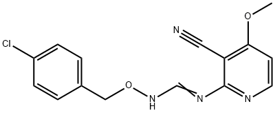 N'-[(4-CHLOROBENZYL)OXY]-N-(3-CYANO-4-METHOXY-2-PYRIDINYL)IMINOFORMAMIDE Struktur