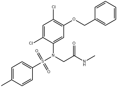 2-(5-(BENZYLOXY)-2,4-DICHLORO[(4-METHYLPHENYL)SULFONYL]ANILINO)-N-METHYLACETAMIDE Struktur