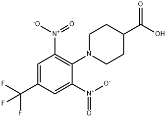 1-[2,6-DINITRO-4-(TRIFLUOROMETHYL)PHENYL]-4-PIPERIDINECARBOXYLIC ACID Struktur